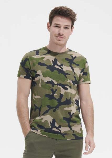 SOL'S CAMO MEN - Muška majica s okruglim ovratnikom